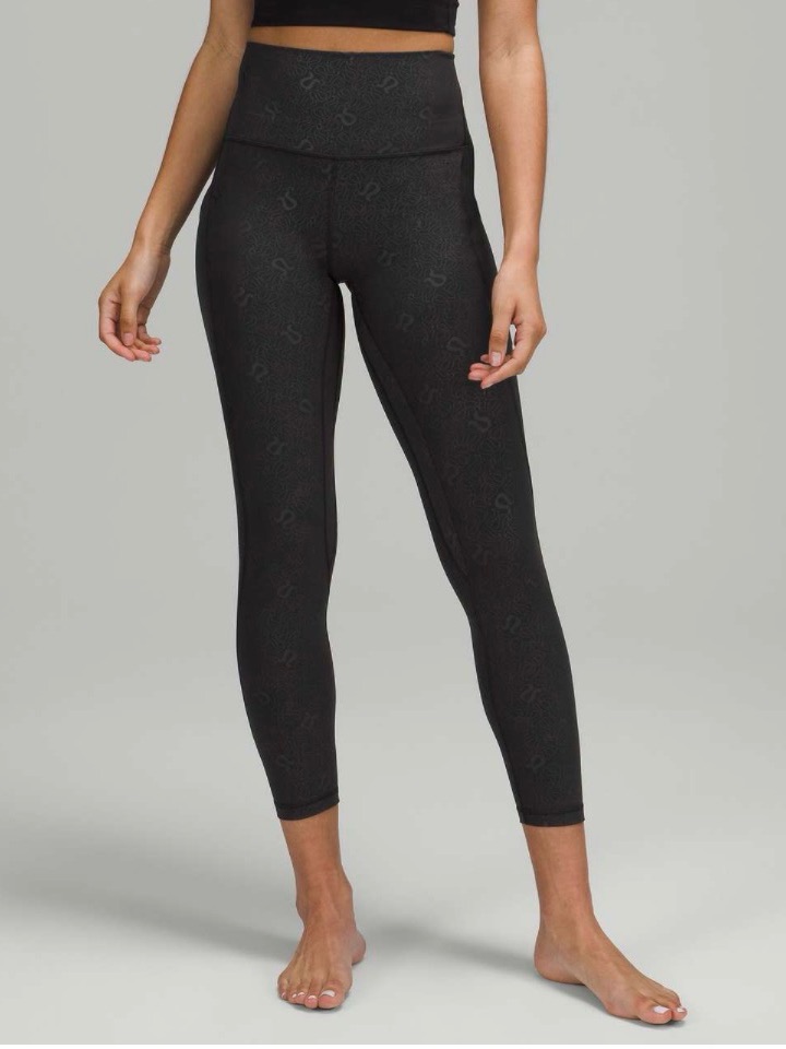 Lululemon “Yogo Emboss Black” Align High-Rise 25" Leggings Size 4